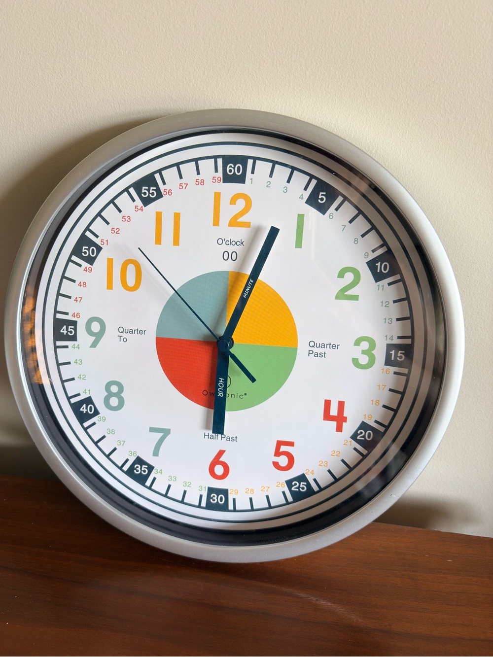 Owlconic 10 in Kids Learning Analog Wall Clock School Supplies Homeschool - Picture 4 of 5